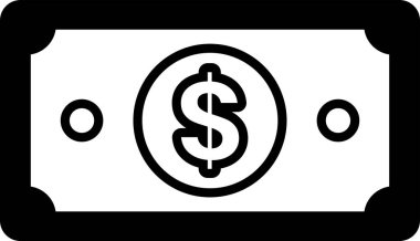 Ortasında çember olan bir dolar çizimi.