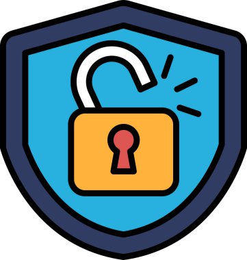 Üzerinde kilit olan bir kalkan.