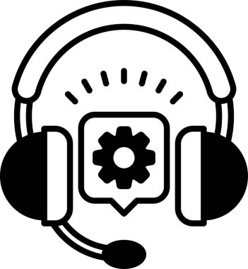 Üzerinde teçhizat olan bir kulaklığın çizgi film görüntüsü.