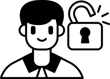 Yüzünde gülümseme olan bir adam kilidin önünde duruyor.