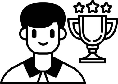 Bir adam gülümsüyor ve bir kupa