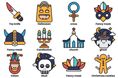 Parti konsepti ve çizim tarzında cadılar bayramı..