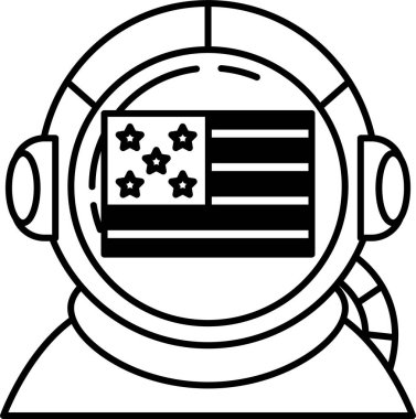 Kasklı bir astronot çizgi filmi.