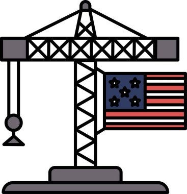 Üzerinde Amerikan bayrağı olan bir vinç taşıyor. Vinç güç ve gücün sembolüdür ve bayrak ülkenin değerlerini ve ideallerini temsil eder.