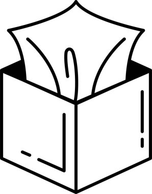 İçinde mendil olan bir kutu.