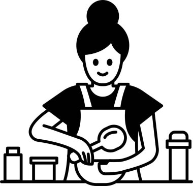 bir kadın bir mutfak pişirme