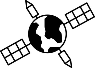 Dünya 'nın ortasında bir uydu gösteriliyor.