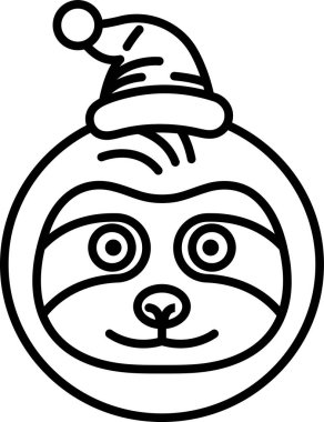 Noel Baba şapkası takan bir tembel hayvan çizgi filmi.