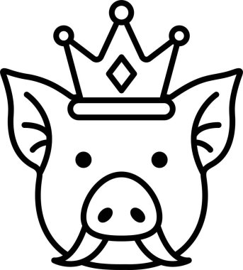 Kafasında taç olan çizgi film domuzu.