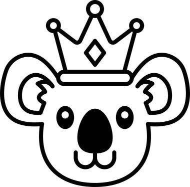 Taç takan bir çizgi film koalası.