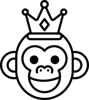 Kafasında taç olan çizgi film maymunu.