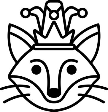 Kafasında taç olan bir tilki çizgi filmi.