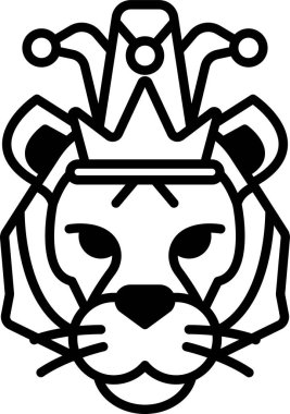 Kafasında taç olan bir çizgi film aslanı.