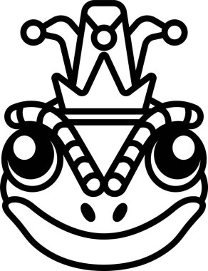 Sanat tarzında taç takan bir kertenkele tasviri