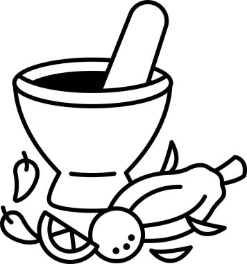 Çizim tarzında Somtam 'ın tasviri