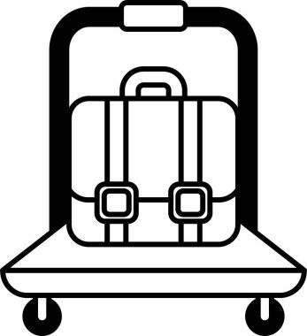 Üzerinde bavul olan bir bagaj arabası.