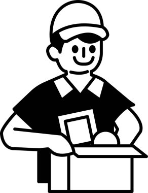 Gömlekli bir adam gülümsüyor ve elinde bir kutu tutuyor.