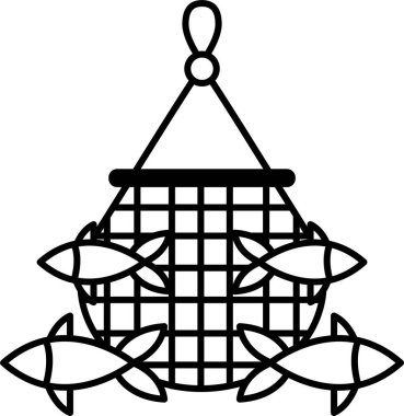 İçinde bir sürü balık olan bir balık ağı.