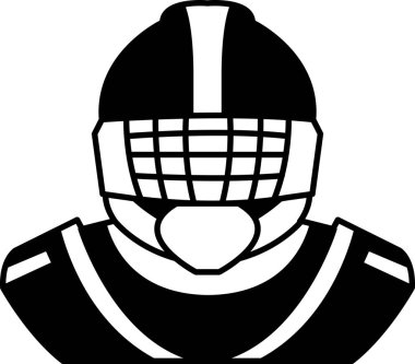 Siyah maskeli bir kask.