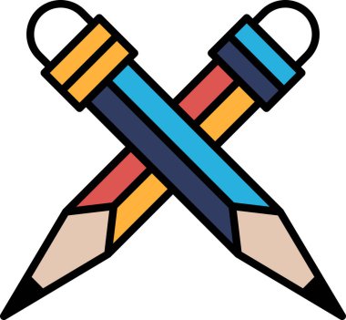 Çizim tarzında çaprazlanmış kalemlerin tasviri