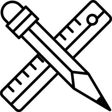 Bir kalem ve bir cetvel birlikte çizilir.