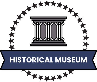 Tarihi bir müze için mavi beyaz bir logo.