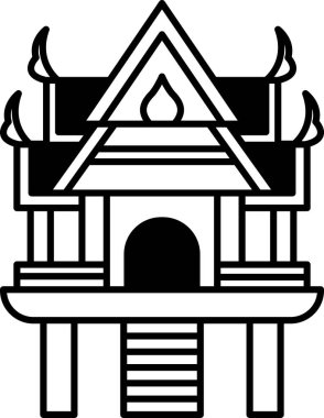 Çatı ve süslemeli bir bina.