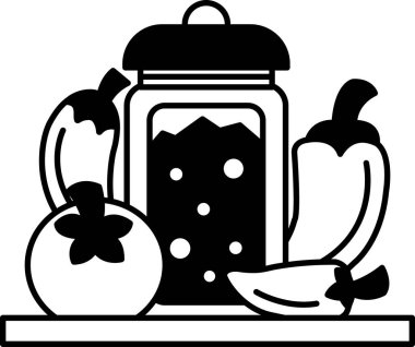 Üstünde kapağı olan bir kavanoz yemek.