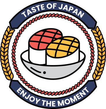 Japon yemek suşi logosu çizimi