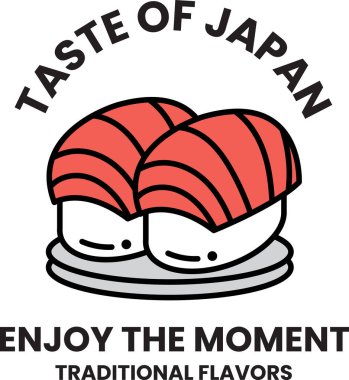 Japon yemek suşi logosu çizimi