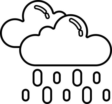 Üzerinden yağmur damlaları düşen bir bulut.
