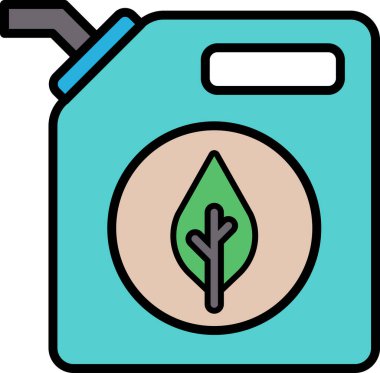 Üzerinde yeşil yaprak olan mavi bir konteynır. Konteynırda 