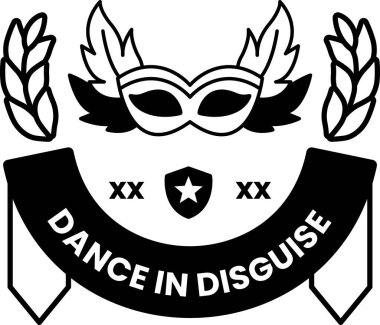 Illustration in concept of Dance Mask in line illustration style clipart