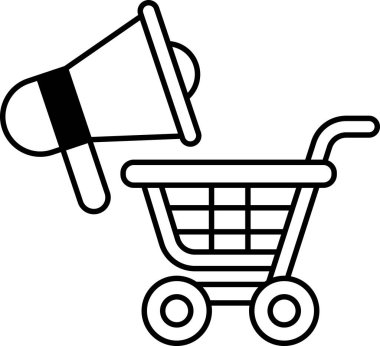 Üstünde büyük bir hoparlör olan bir alışveriş arabası.