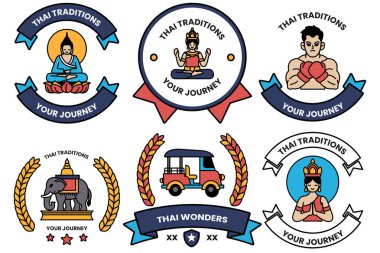 Tayland turizmi ve Tayland kültürü kavramında bir dizi çizim