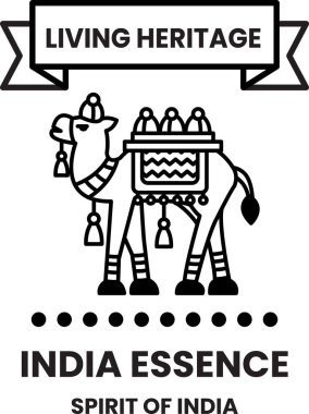 An illustration in the concept of Indian Tourism and Culture in line style clipart