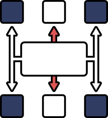 Aşağıya bakan bir ok ve yukarı bakan bir ok olan bir kutu.