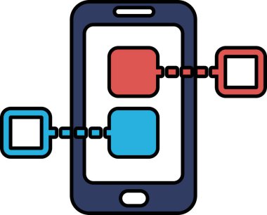 Üzerinde kare olan bir cep telefonu.