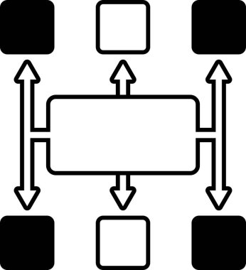 Aşağıya bakan bir ok ve yukarı bakan bir ok olan bir kutu.