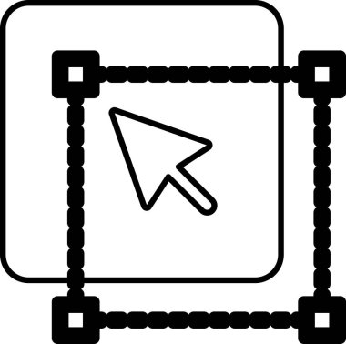 Kenarlı bir meydanı gösteren bir ok