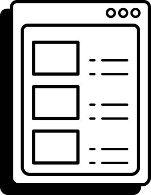 Üzerinde üç kare olan bir sayfa.