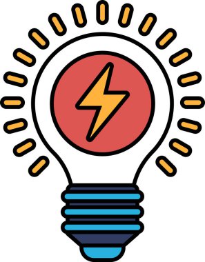 Üzerinde yıldırım olan bir ampul.