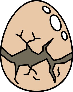 Ortasında delik olan kırık bir yumurta.