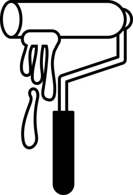 Üzerinden boya damlayan bir boya silindiri.