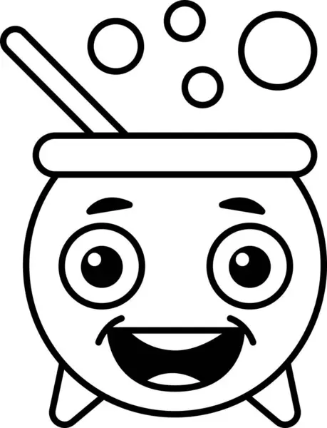 A cartoon character with a pot on its head and a stick in it — Illustration Cartoon Character Pot Its Head Stick — Stock Vector