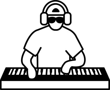 Kulaklık takan ve güneş gözlüğü takan bir adam klavyenin başında oturur. O müzik çalıyor. Rahatlama ve zevk kavramı, adamın müziğine kendini tamamen kaptırması gibi.