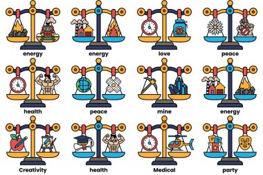 Ölçek kavramında bir dizi çizim ve çizim tarzında çeşitli şeyler