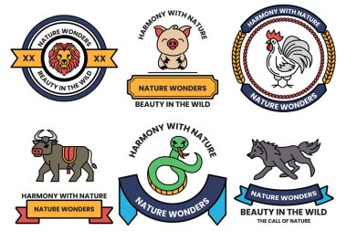 Sanat tarzında vahşi hayvanlar kavramının bir çizimi.