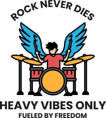 Tabela illüstrasyonları tarzında davul çalan bir adam.