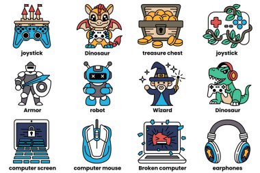 Çizim tarzında oyuncular kavramında bir çizim dizisi